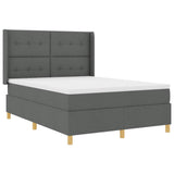 Letto a molle con testiera Grigio scuro 160 x 200 cm Tessuto
