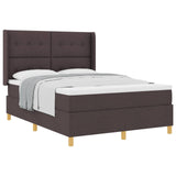 Letto a molle con testiera Marrone Scuro 160 x 200 cm Tessuto