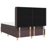 Letto a molle con testiera Marrone Scuro 160 x 200 cm Tessuto