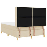 Letto a molle con testiera Crema 160 x 200 cm Tessuto