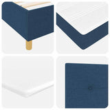 Letto a molle con materasso Blu 200 x 200 cm Tessuto