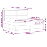 Letto a molle con materasso Blu 200 x 200 cm Tessuto