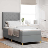 Letto a molle con testiera Grigio chiaro 100 x 200 cm Tessuto