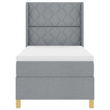 Letto a molle con testiera Grigio chiaro 100 x 200 cm Tessuto