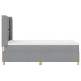 Letto a molle con testiera Grigio chiaro 100 x 200 cm Tessuto