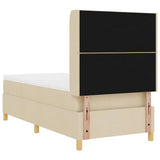 Letto a molle con testiera Crema 100 x 200 cm Tessuto
