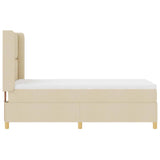 Letto a molle con testiera Crema 100 x 200 cm Tessuto