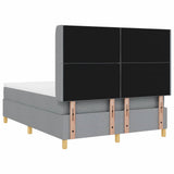 Letto a molle con testiera Grigio chiaro 160 x 200 cm Tessuto