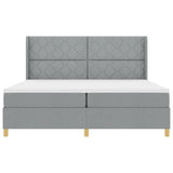 Letto a molle con testiera Grigio chiaro 200 x 200 cm Tessuto
