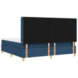 Letto a molle con testiera Blu 200 x 200 cm Tessuto