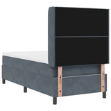 Letto a molle con materasso Grigio scuro 90 x 200 cm Velluto