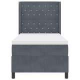 Letto a molle con materasso Grigio scuro 90 x 200 cm Velluto