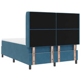 Letto a molle con testiera Blu 160 x 200 cm Velluto