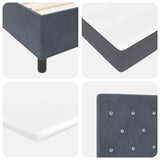 Letto a molle con materasso Grigio scuro 180 x 200 cm Velluto