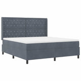 Letto a molle con materasso Grigio scuro 180 x 200 cm Velluto