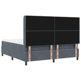 Letto a molle con materasso Grigio scuro 180 x 200 cm Velluto