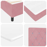Letto a molle con materasso Rosa 180 x 200 cm Velluto