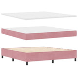 Letto a molle con materasso Rosa 180 x 200 cm Velluto