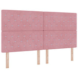 Letto a molle con materasso Rosa 180 x 200 cm Velluto