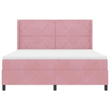 Letto a molle con materasso Rosa 180 x 200 cm Velluto