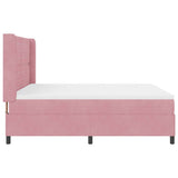 Letto a molle con materasso Rosa 180 x 200 cm Velluto