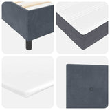 Letto a molle con testiera Grigio scuro 90 x 200 cm Velluto