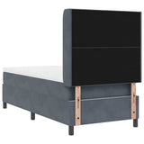 Letto a molle con testiera Grigio scuro 90 x 200 cm Velluto