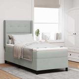 Letto a molle con testiera Grigio chiaro 100 x 200 cm Velluto