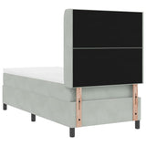 Letto a molle con testiera Grigio chiaro 100 x 200 cm Velluto