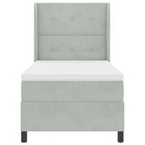 Letto a molle con testiera Grigio chiaro 100 x 200 cm Velluto