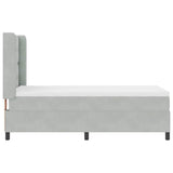 Letto a molle con testiera Grigio chiaro 100 x 200 cm Velluto