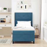 Letto a molle con testiera Blu 100 x 200 cm Velluto