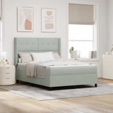 Letto a molle con testiera Grigio chiaro 140 x 190 cm Velluto
