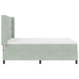 Letto a molle con testiera Grigio chiaro 140 x 190 cm Velluto