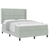 Letto a molle con testiera Grigio chiaro 140 x 200 cm Velluto