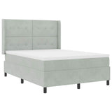 Letto a molle con testiera Grigio chiaro 140 x 200 cm Velluto