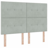 Letto a molle con testiera Grigio chiaro 140 x 200 cm Velluto