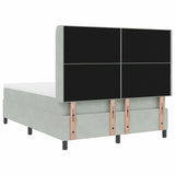 Letto a molle con testiera Grigio chiaro 140 x 200 cm Velluto