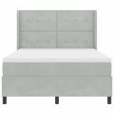 Letto a molle con testiera Grigio chiaro 140 x 200 cm Velluto