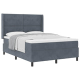 Letto a molle con testiera Grigio scuro 140 x 200 cm Velluto