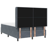 Letto a molle con testiera Grigio scuro 140 x 200 cm Velluto