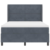 Letto a molle con testiera Grigio scuro 140 x 200 cm Velluto