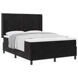 Letto a molle con materasso Nero 140 x 200 cm Velluto