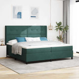 Letto a molle con testiera Verde Scuro 200 x 200 cm Velluto
