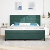 Letto a molle con testiera Verde Scuro 200 x 200 cm Velluto