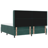 Letto a molle con testiera Verde Scuro 200 x 200 cm Velluto