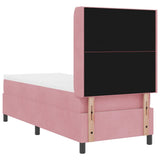 Letto a molle con materasso Rosa 80 x 200 cm Velluto