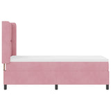Letto a molle con materasso Rosa 80 x 200 cm Velluto