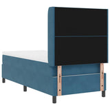 Letto a molle con testiera Blu 90 x 190 cm Velluto