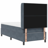 Letto a molle con materasso Grigio scuro 90 x 200 cm Velluto